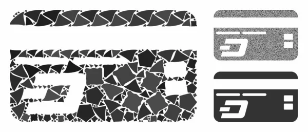 Carte bancaire Dash Composition Icône de Joggly Parts — Image vectorielle