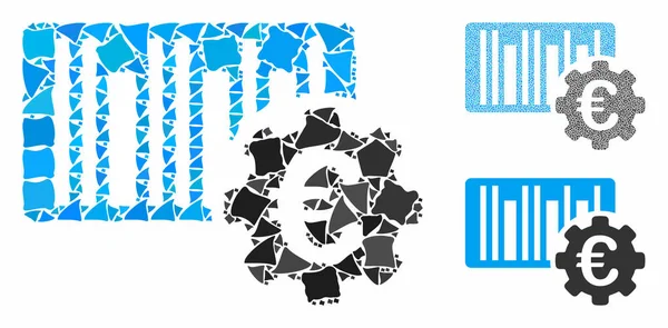 Euro barcode setup Samenstelling Pictogram van Joggly Elements — Stockvector