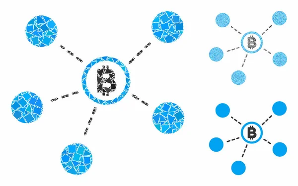 Rede Bitcoin Ícone de Composição de Elementos Tremulantes —  Vetores de Stock