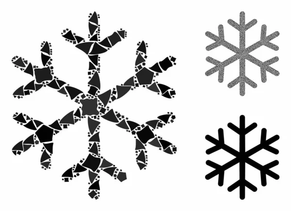 Snowflake Mosaic Icon of Rugged Parts — Stock Vector