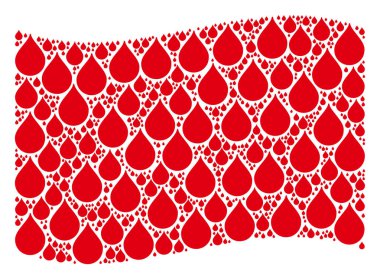 Bırakma Simgelerinin Kırmızı Bayrak Kompozisyonu Dalgalanıyor