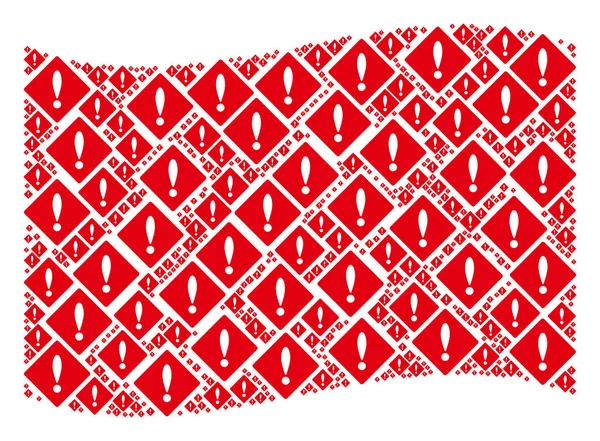 Schwenken roter Flaggen Muster von Fehlersymbolen — Stockvektor