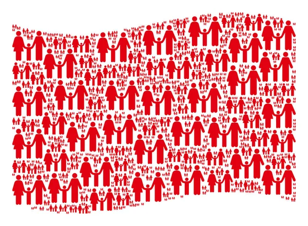 คอลเลกชันธงแดงของรายการเด็กครอบครัว — ภาพเวกเตอร์สต็อก