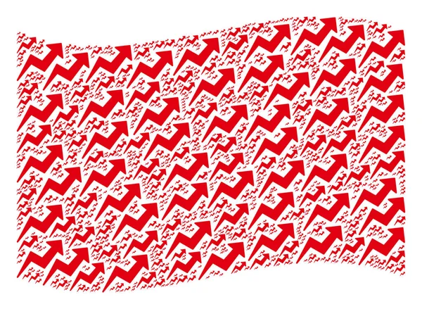 Rote Flagge schwenkende Komposition von Trend-Ikonen — Stockvektor