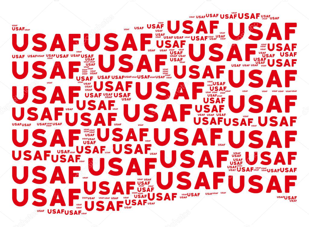 Waving Red Flag Mosaic of USAF Text Items