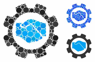 Akıllı sözleşme ayarlama dişlisi Yuvarlak Noktaların Mozaik Simgesi