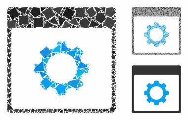 Gear seçenekleri takvim sayfası Çarpışan Ögelerin Mozaik Simgesi