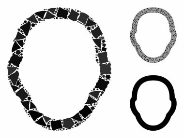 İnsan kafası Unequal Elementlerin Mozaik Simgesi