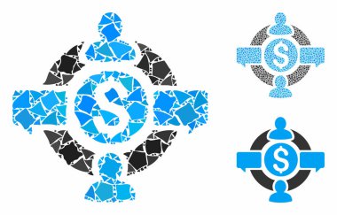 Tüberöz Parçaların Finansal Sosyal Ağı Mozaik Simgesi