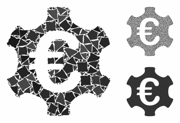 Euro industria Composizione Icona di Trembly Pieces — Vettoriale Stock