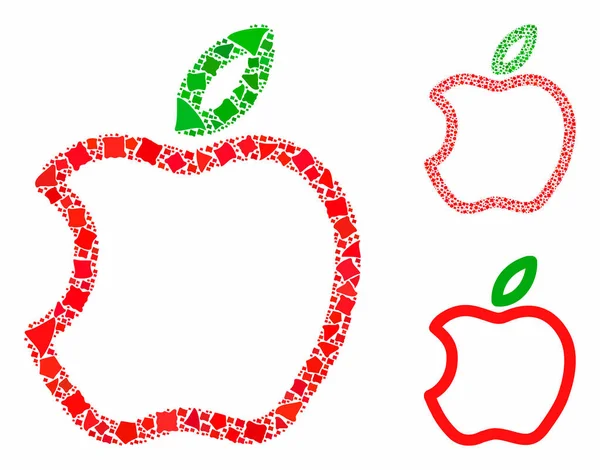 卷曲苹果马赛克奇形怪状 — 图库矢量图片