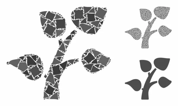 Composition du germe de plante Icône de pièces bosselées — Image vectorielle