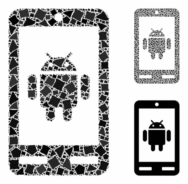 Icono de composición de teléfono Android de trozos Joggly — Archivo Imágenes Vectoriales