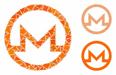 Monero sembolü Raggy Ögelerinin Kompozisyon Simgesi
