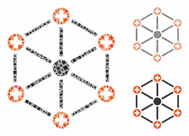 Tıbbi Ağ Unequal Parçaların Mozaik Simgesi