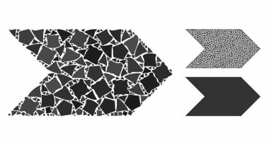 Tümsek Ögelerinin Yön Oku Mozaik Simgesi