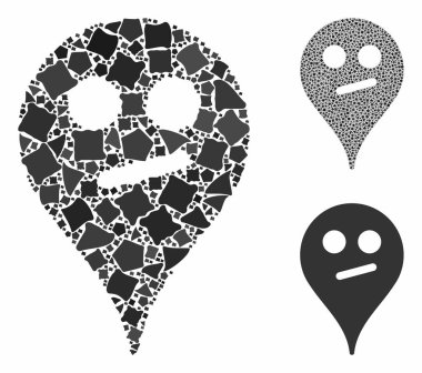 Tüberöz Parçaların Gülen Harita İşaretleyici Kompozisyonu Simgesi