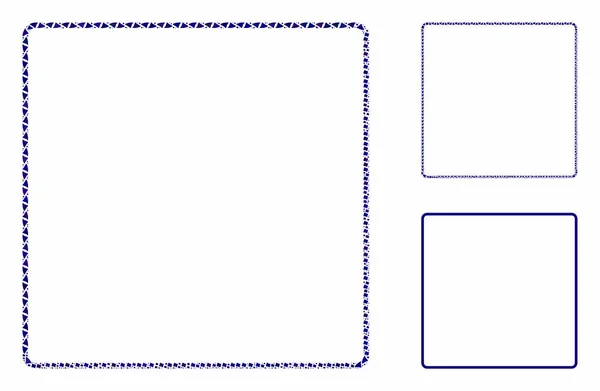 Округлена квадратна рамка Мозаїчна ікона нерівних елементів — стоковий вектор