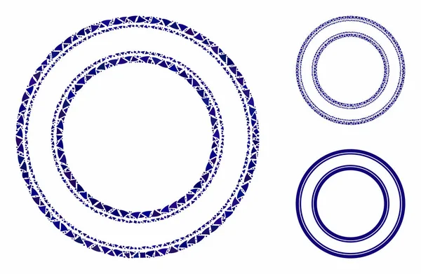 Cadre double cercle Composition Icône de pièces humpy — Image vectorielle