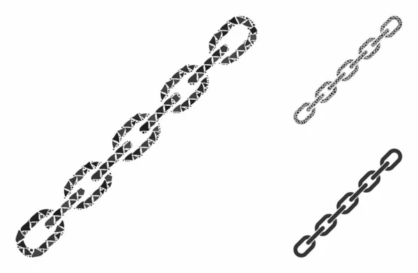 Icono de mosaico de cadena de piezas ásperas — Vector de stock