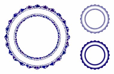 Çift rosette dairesel çerçeve Humpy Ögelerinin Mozaik Simgesi