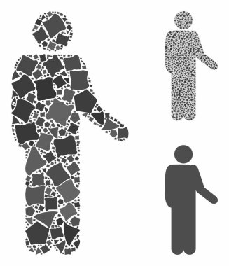 Rahat ol ayakta poz ver Pürüzlü Parçaların Kompozisyon Simgesi