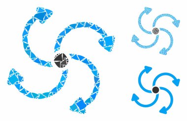 Çarpışan Parçaların Fan Döndürme Bileşimi Simgesi