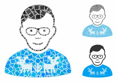 İnek çocuk Ragged Elements Mozaik Simgesi