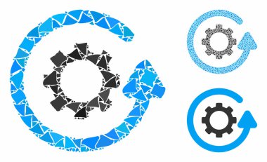 Çarkların dönüş yönü Pürüzlü Parçaların Mozaik Simgesi