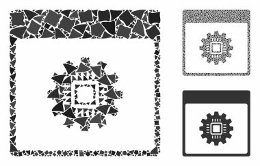 Çip dişli takvim sayfası Humpy Pieces kompozisyon simgesi