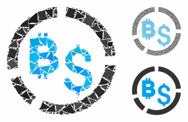 Bitcoin finansal diyagramı Kabataslak elementlerin Mozaik Simgesi
