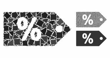 Ragged Ögelerinin İndirim Kupon Mozaik Simgesi