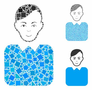 Bürokrat Eşitsiz Ögelerin Mozaik Simgesi