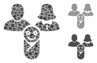 Tümsekli Parçaların Yeni Doğmuş Mozaik Simgesi