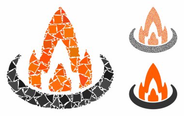 Yangın Konumu Pürüzlü Parçalar Mozaik Simgesi