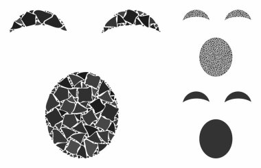 Düzensiz elementlerin Uykulu Gülümseyen Kompozisyon Simgesi