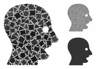 Bağrışan Baş Kompozisyon Sert Elementlerin Simgesi