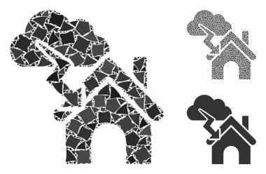 Ürpertici Ögelerin Mozaik Simgesi Fırtına Oluşturma