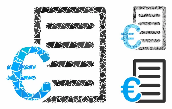 Euro liste des prix icône mosaïque de pièces rugueuses — Image vectorielle