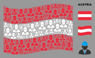 Avusturya Mühendis Simgelerinin Bayrak Şablonu Dalgalanıyor