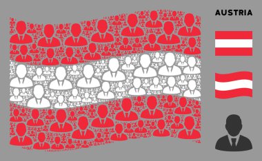 Yönetici Simgelerinin Avusturya Bayrak Deseni Dalgalanıyor