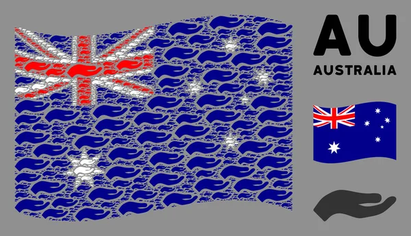 Размахивая австралийским флагом — стоковый вектор