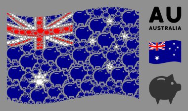 Avustralya Domuz Kumbarası Simgelerinin Bayrak Şablonu