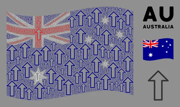 Acenando Bandeira da Austrália Composição de ícones de seta — Vetor de Stock
