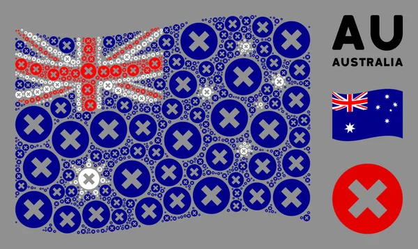 Zwaaien Australië vlag patroon van Annuleren Artikelen — Stockvector