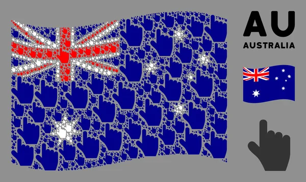 Integetés Ausztrália zászló összetétele mutató ujj tételek — Stock Vector