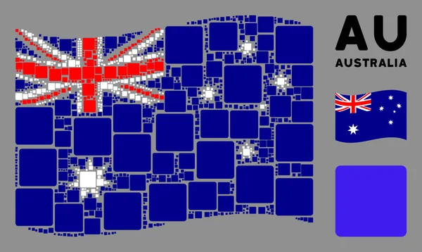 Integetés Ausztrália zászló minta kitöltött tér ikonok — Stock Vector