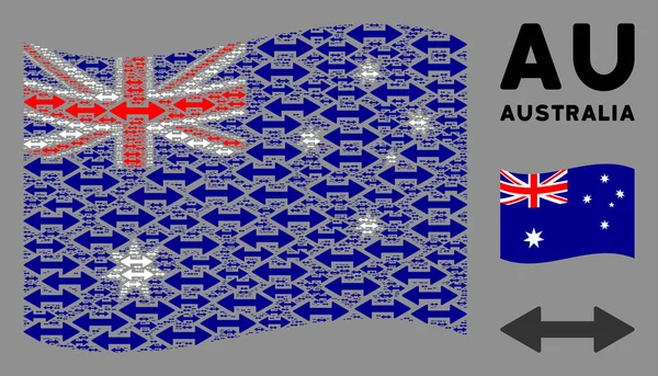 Waving Australia Flag Mintája Exchange nyilak ikonok — Stock Vector