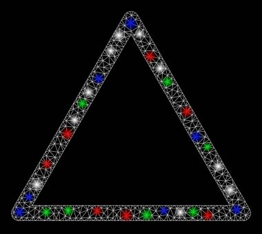 Işık Noktalı Parlak Ağ 2d Yuvarlak Üçgen Çerçevesi
