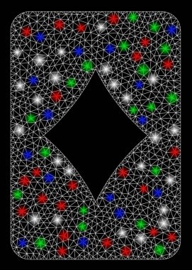 Parlak Ağlı 2d Elmaslar Flash Noktalı Kumar Kartı